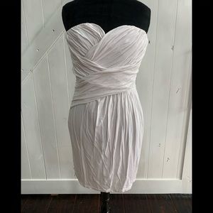 White strapless knit dress/Zipper works fine